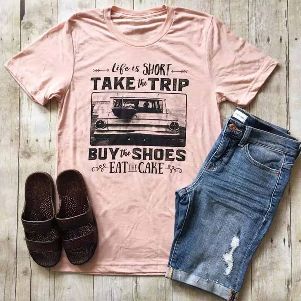 “Life is Short, Take The Trip” Graphic Tee - Picture 2 of 8